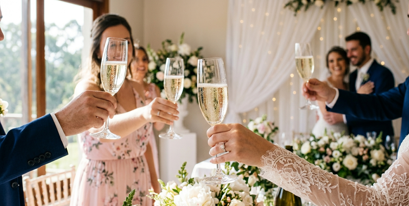 O brinde inesquecível: Por que o espumante brasileiro é o protagonista do seu casamento