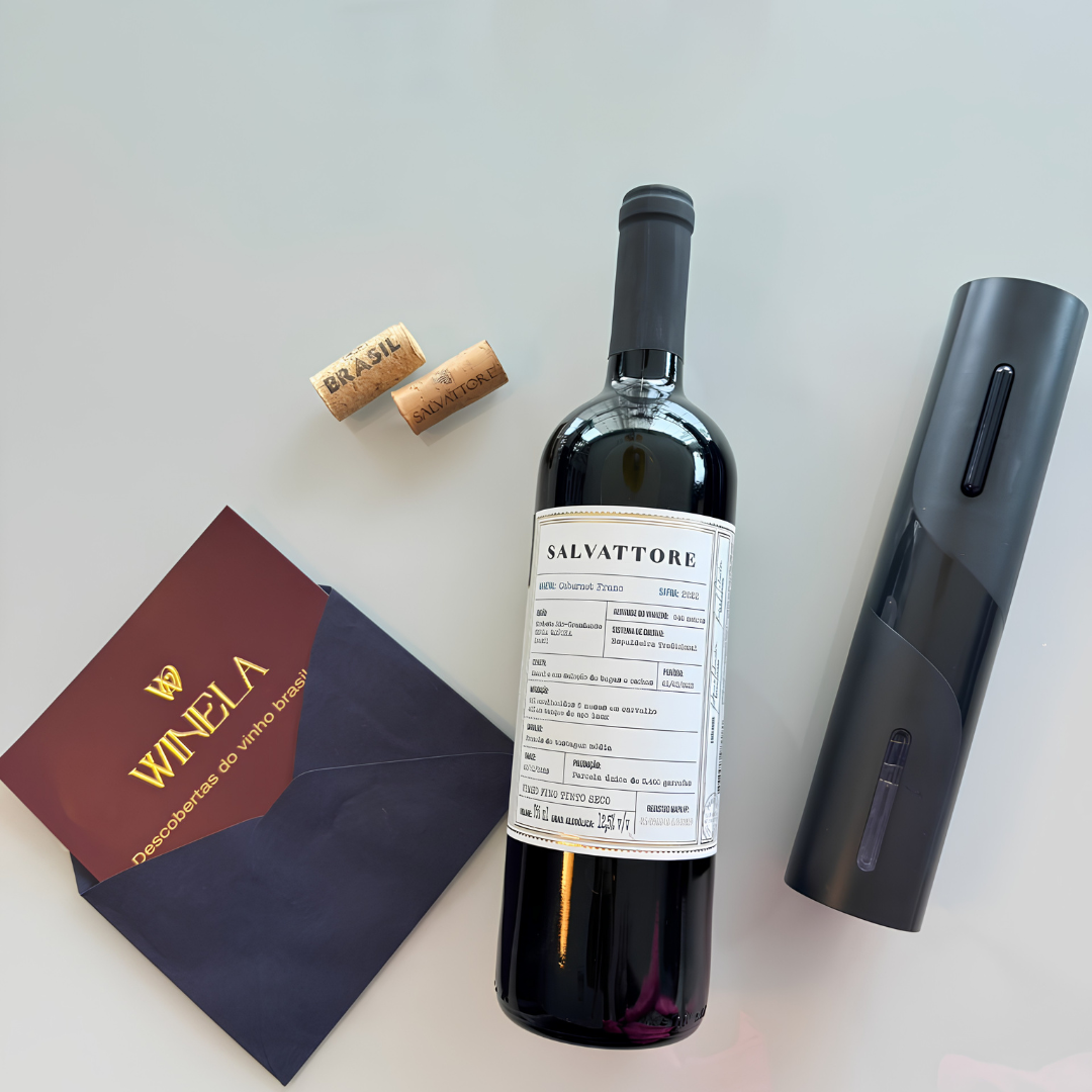 Kit Premium - Vinho Tinto Salvattore + Abridor Elétrico