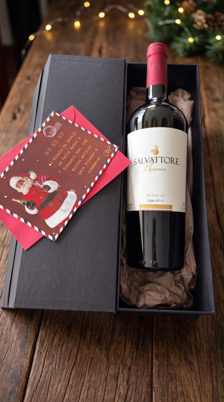 Kit Reserva Natal - Salvattore Reserva Blend (4) + Cartão Personalizado