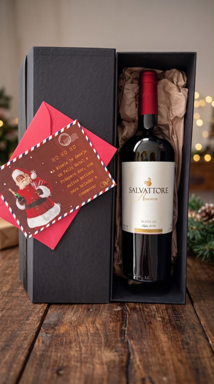 Kit Reserva Natal - Salvattore Reserva Blend (4) + Cartão Personalizado